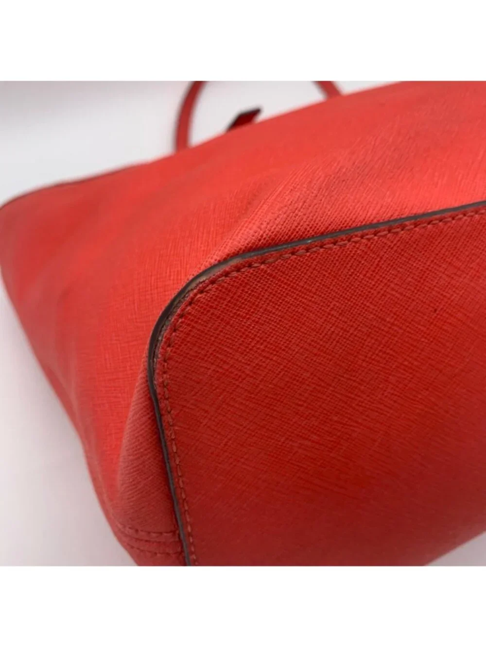 Michael Kors Coral Saffiano Leather Work Tote And Wallet